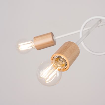 Aufbauleuchte EMBER 5xE27/15W/230V weiß/beige/Buche