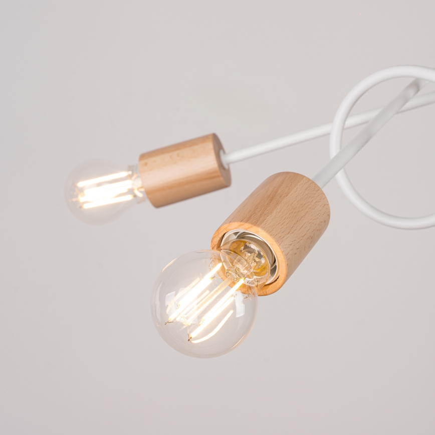 Aufbauleuchte EMBER 5xE27/15W/230V weiß/beige/Buche