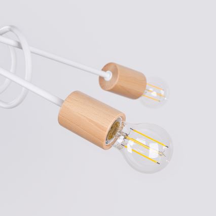 Aufbauleuchte EMBER 5xE27/15W/230V weiß/beige/Buche