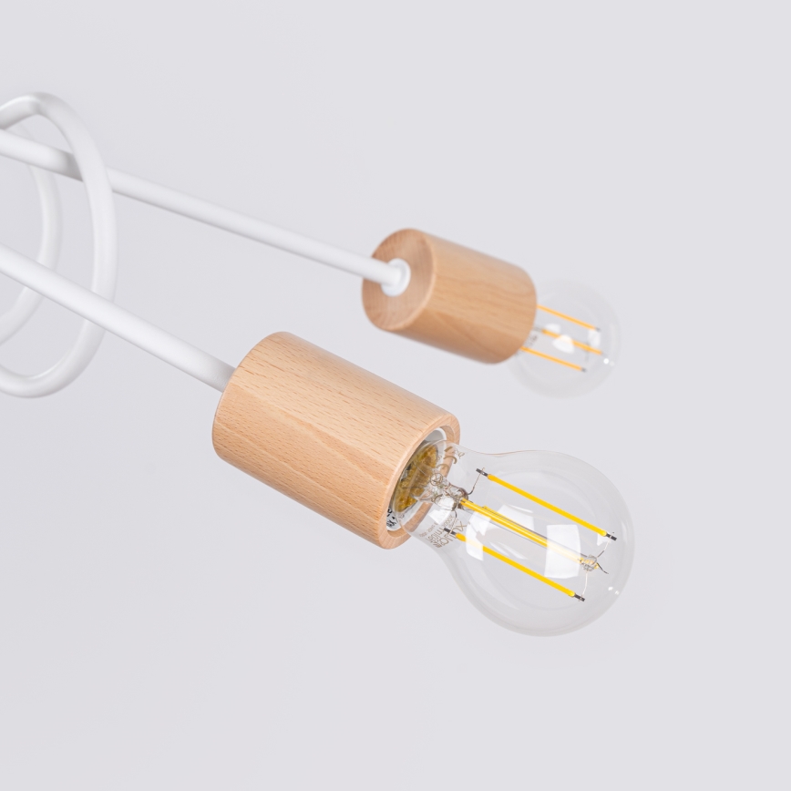 Aufbauleuchte EMBER 5xE27/15W/230V weiß/beige/Buche