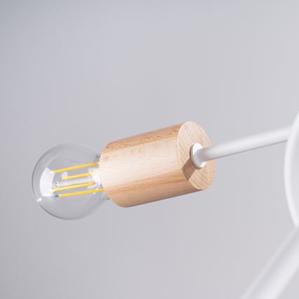 Aufbauleuchte EMBER 5xE27/15W/230V weiß/beige/Buche