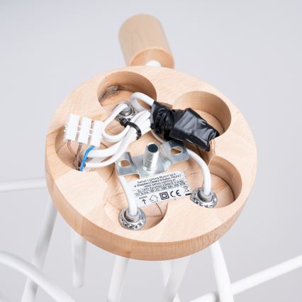 Aufbauleuchte EMBER 5xE27/15W/230V weiß/beige/Buche