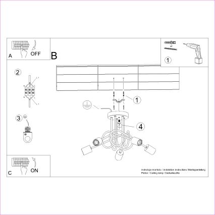 Aufbauleuchte EMBER 5xE27/15W/230V weiß/beige/Buche