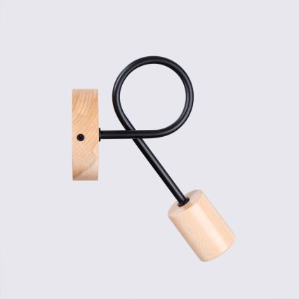 Wandleuchte EMBER 1xE27/15W/230V schwarz/beige/Buche