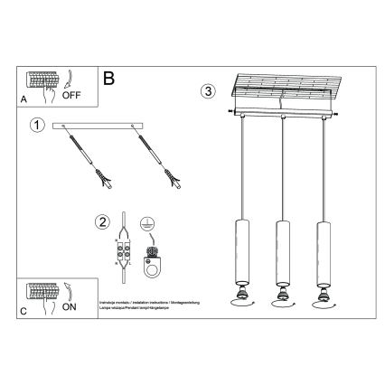 Hängeleuchte LAGOS 3xGU10/10W/230V grün