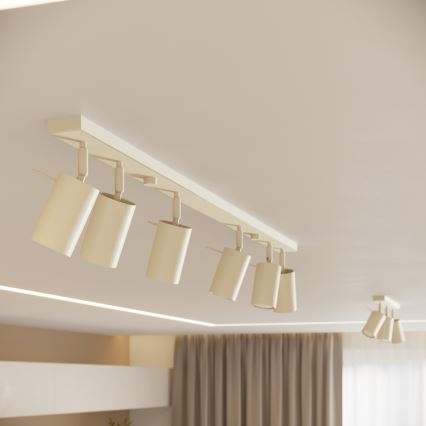 Strahler RING 6xGU10/10W/230V cremefarben