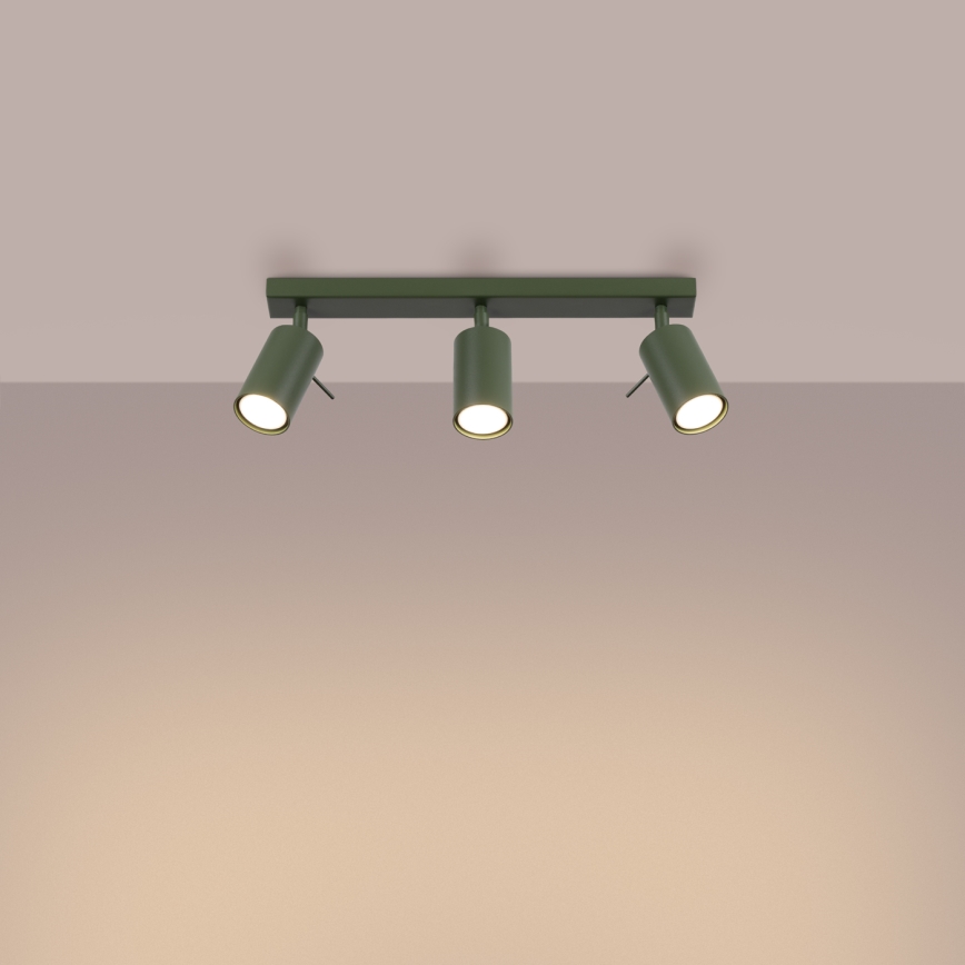 Strahler RING 3xGU10/10W/230V grün