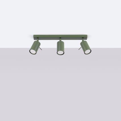 Strahler RING 3xGU10/10W/230V grün