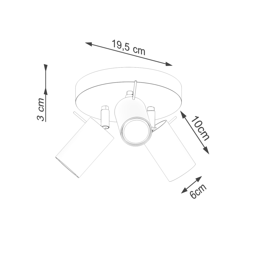 Strahler RING 3xGU10/10W/230V grün
