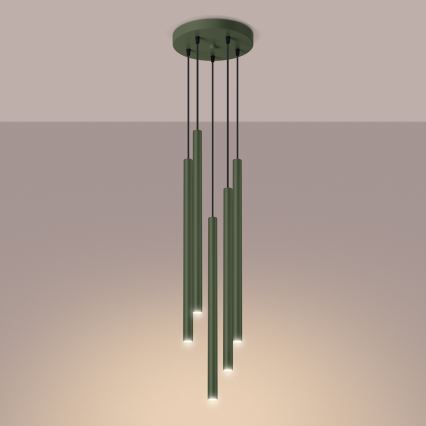Hängeleuchte PASTELO 5xG9/8W/230V grün