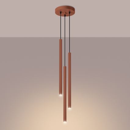 Hängeleuchte PASTELO 3xG9/8W/230V rot