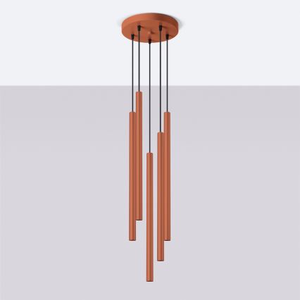 Hängeleuchte PASTELO 5xG9/8W/230V rot