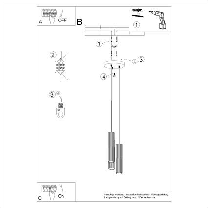 Hängeleuchte KARBON 3xGU10/10W/230V weiß
