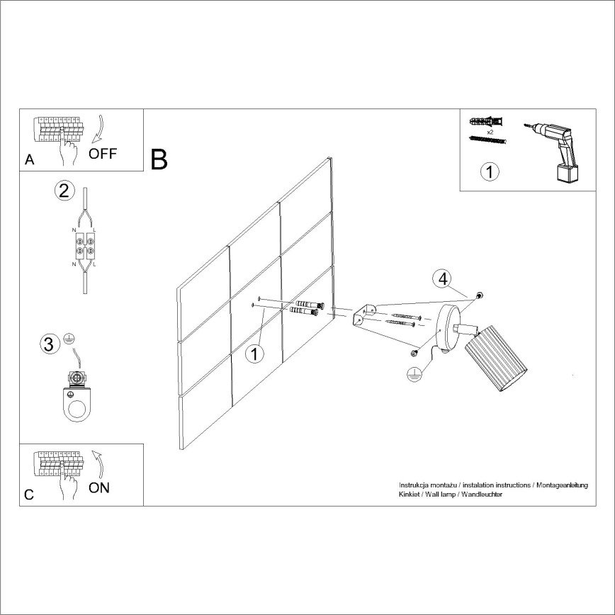 Wandstrahler KARBON 1xGU10/10W/230V weiß