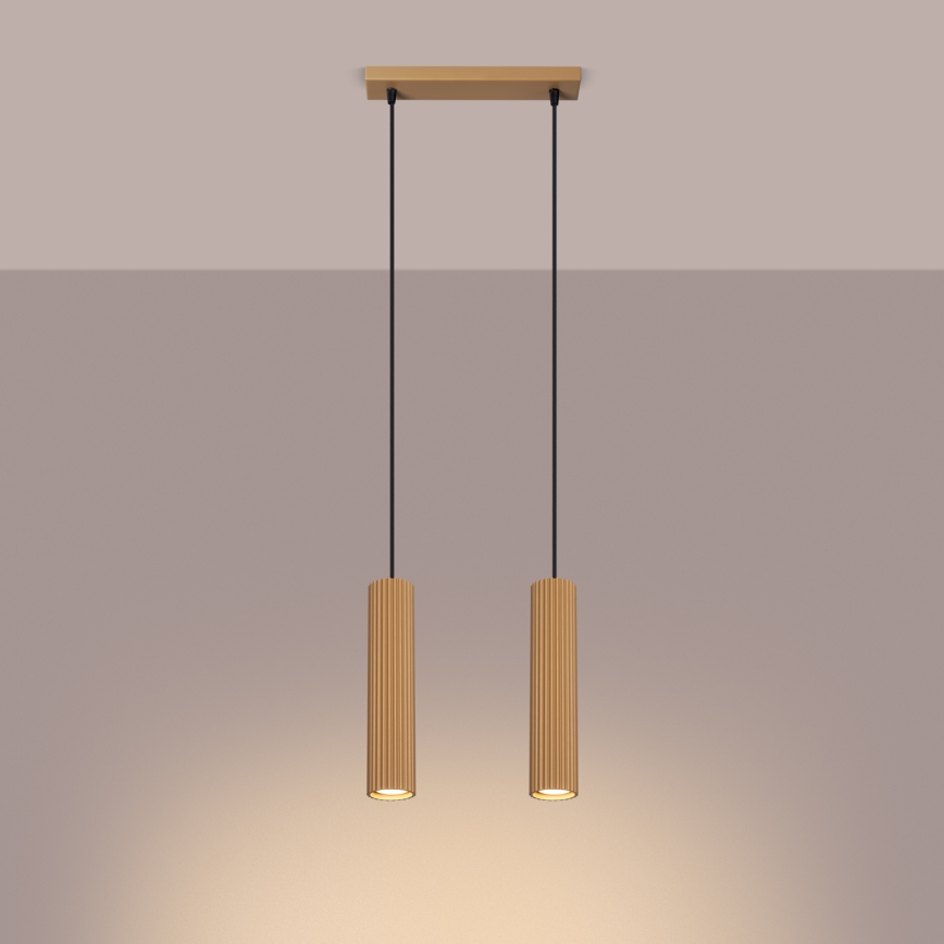 Hängeleuchte KARBON 2xGU10/10W/230V golden
