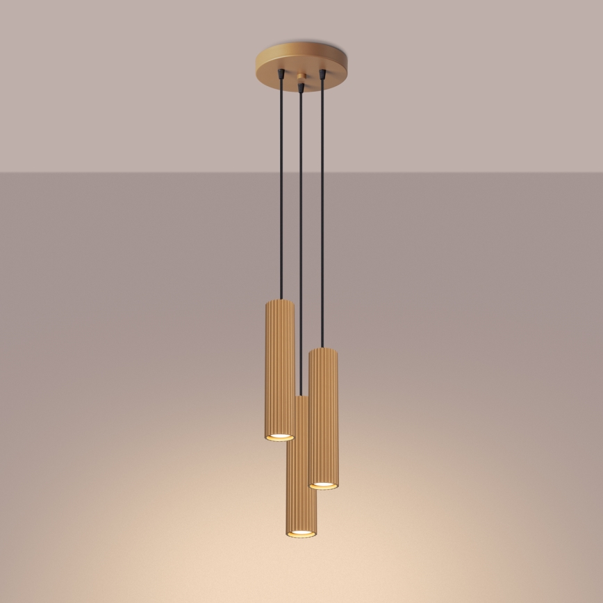 Hängeleuchte KARBON 3xGU10/10W/230V golden