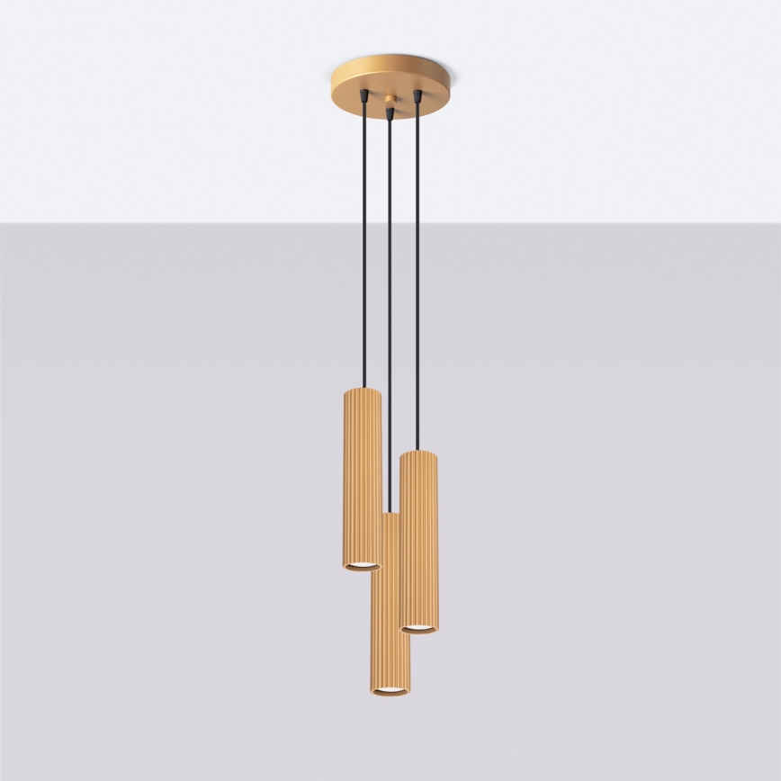 Hängeleuchte KARBON 3xGU10/10W/230V golden