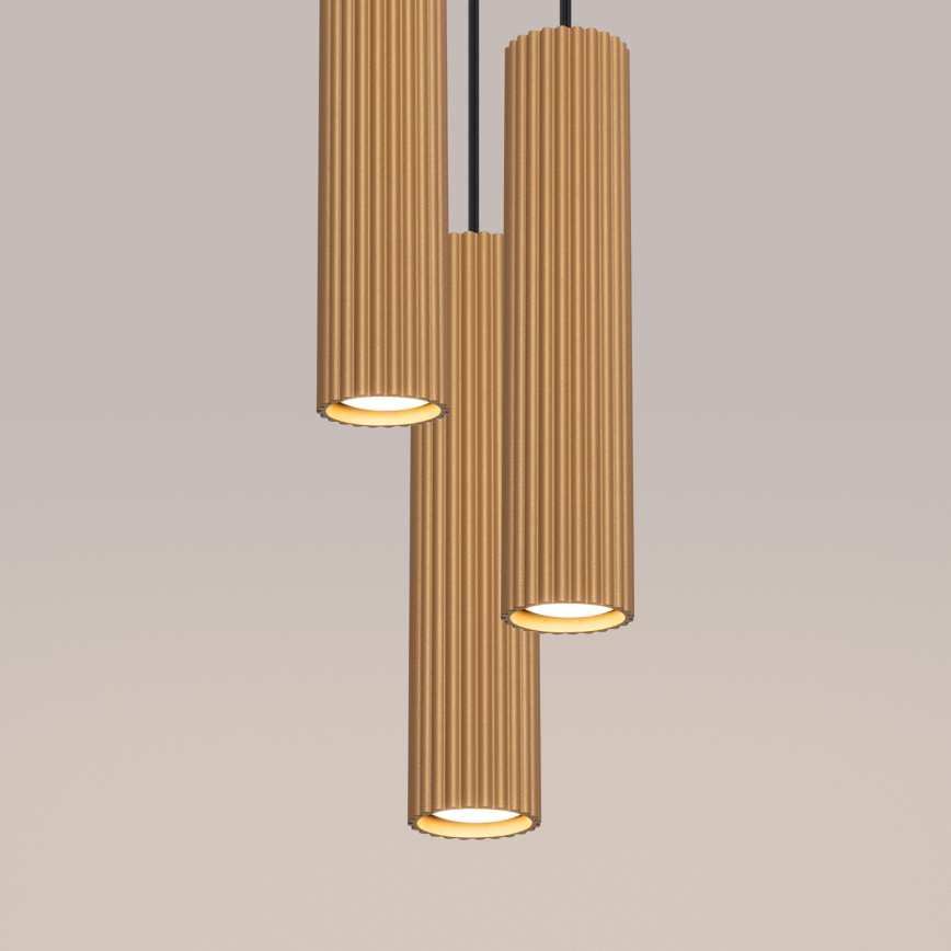 Hängeleuchte KARBON 3xGU10/10W/230V golden