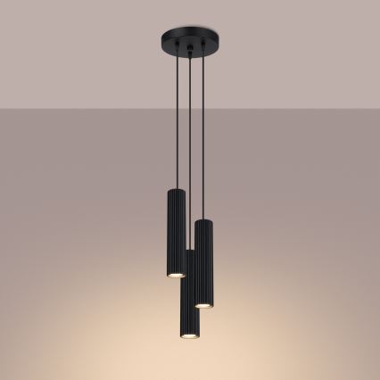 Hängeleuchte KARBON 3xGU10/10W/230V schwarz