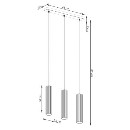 Hängeleuchte KARBON 3xGU10/10W/230V cremefarben
