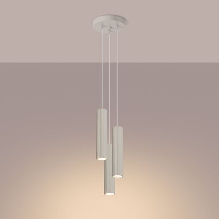 Hängeleuchte KARBON 3xGU10/10W/230V cremefarben