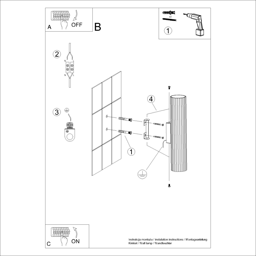 Wandleuchte KARBON 2xGU10/10W/230V cremefarben