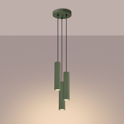 Hängeleuchte KARBON 3xGU10/10W/230V grün