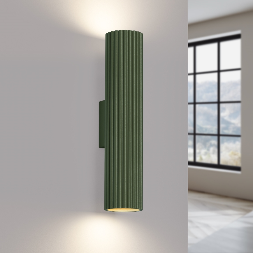 Wandleuchte KARBON 2xGU10/10W/230V grün