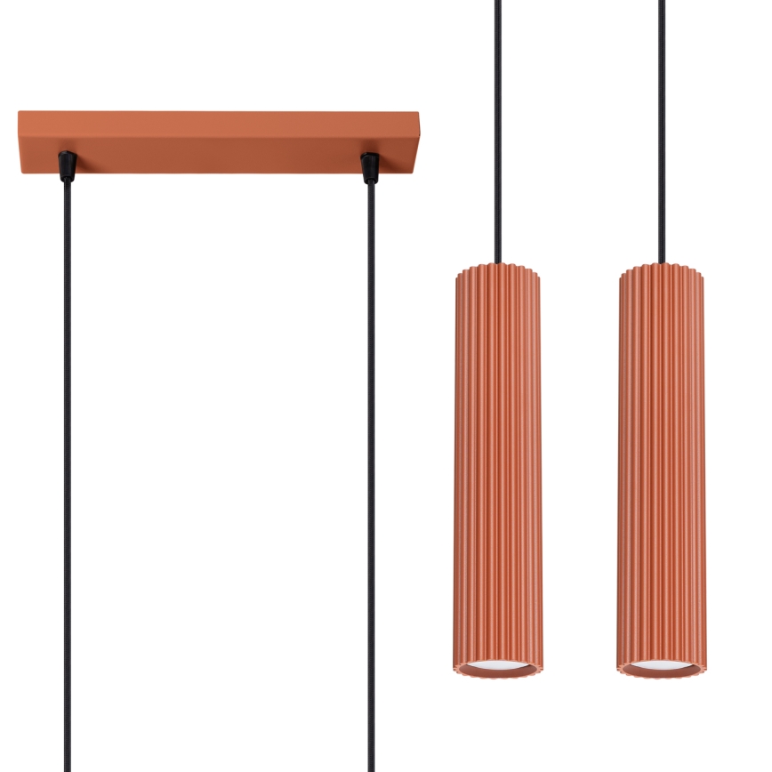 Hängeleuchte KARBON 2xGU10/10W/230V rot