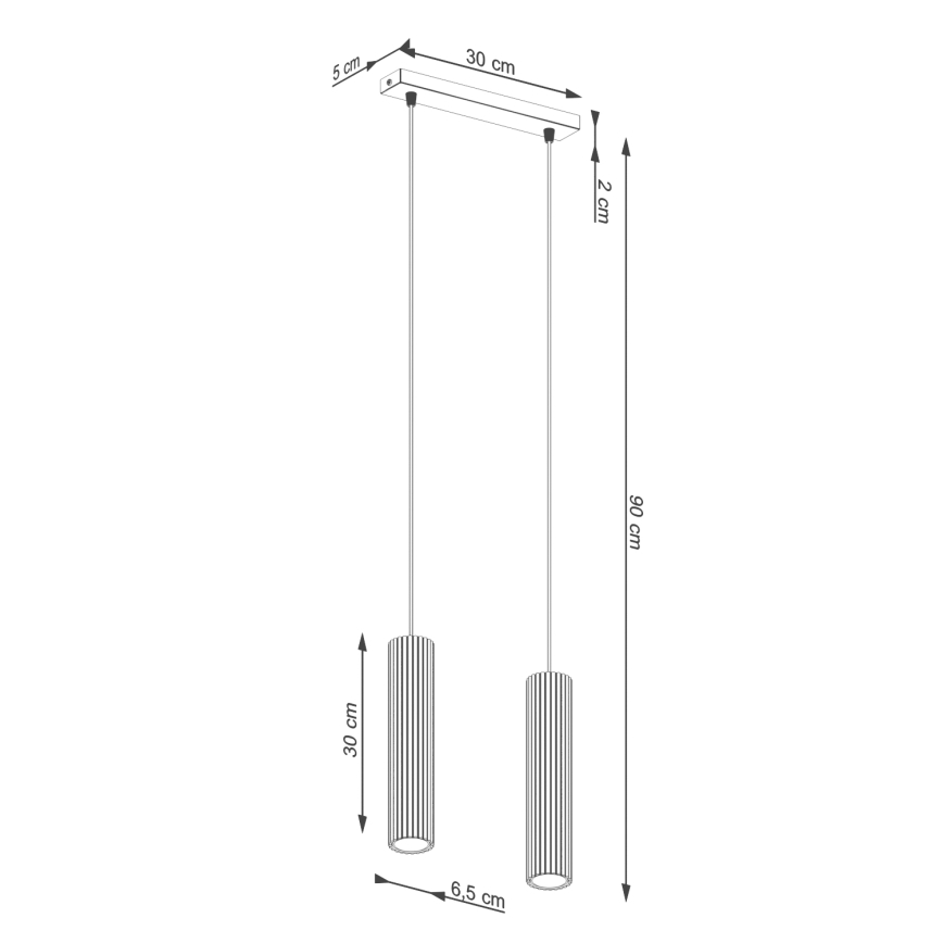 Hängeleuchte KARBON 2xGU10/10W/230V rot