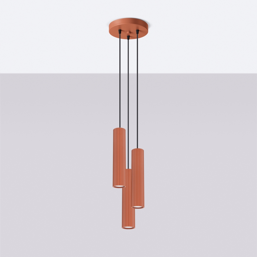 Hängeleuchte KARBON 3xGU10/10W/230V rot