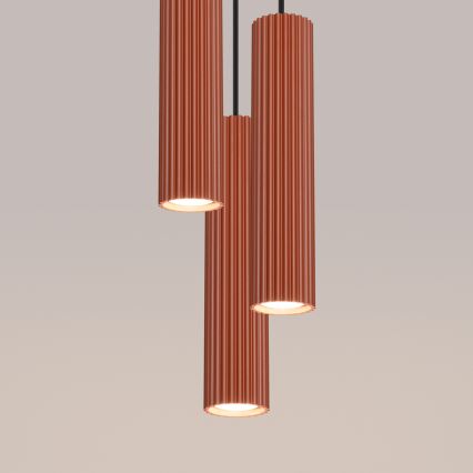 Hängeleuchte KARBON 3xGU10/10W/230V rot