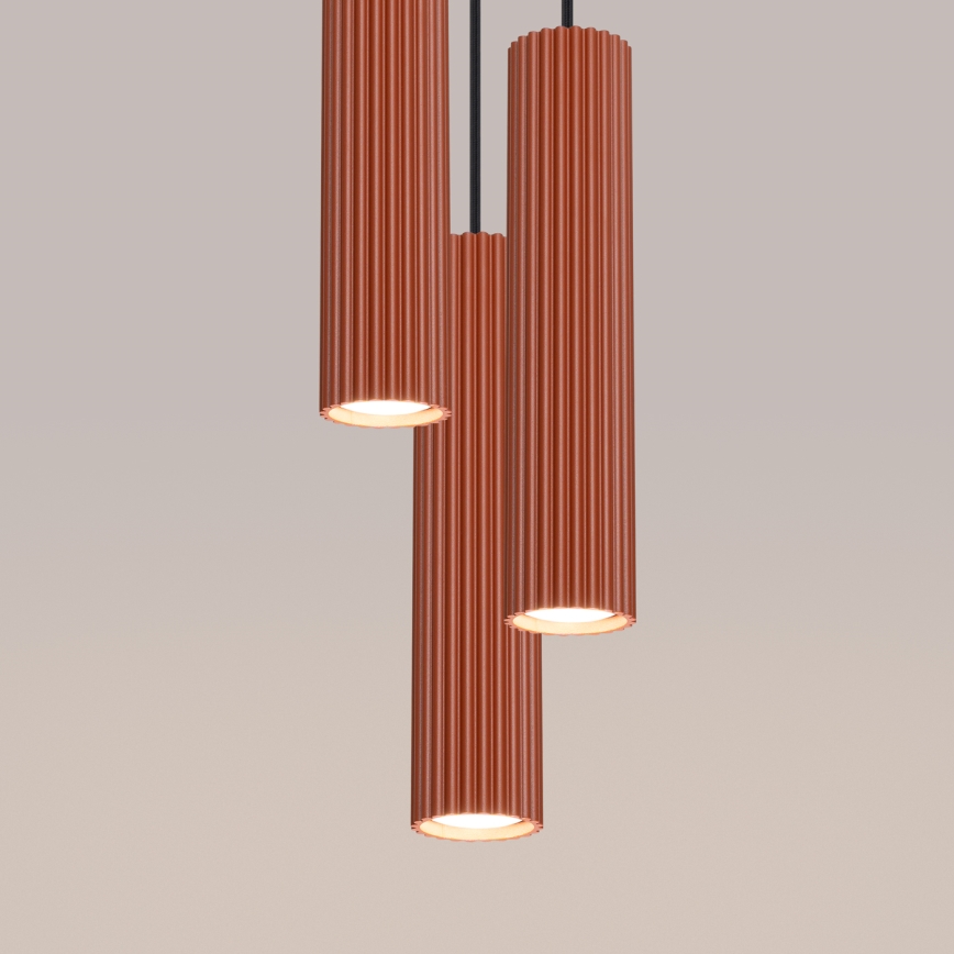Hängeleuchte KARBON 3xGU10/10W/230V rot