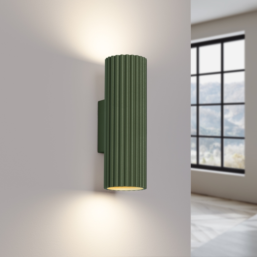 Wandleuchte KARBON 2xGU10/10W/230V grün