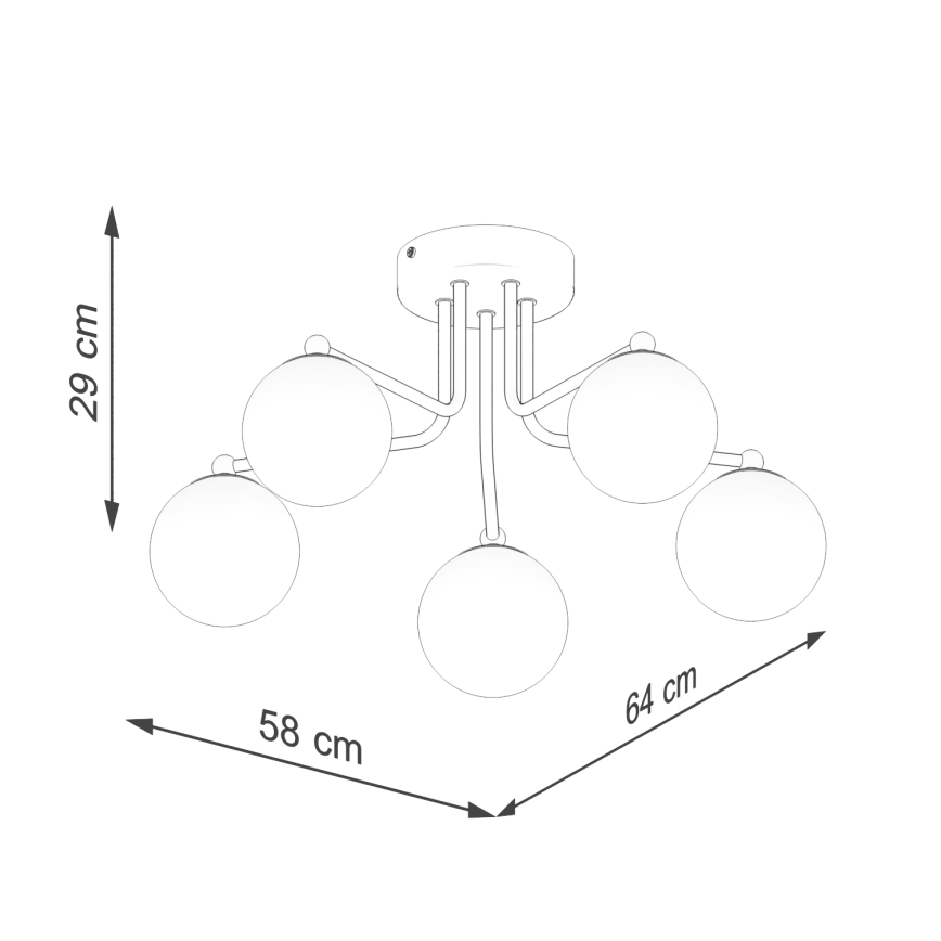 Deckenleuchte an Stange ASTRAL 5xG9/8W/230V weiß