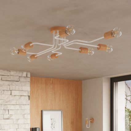 Wandleuchte TIMBO 1xE27/15W/230V weiß/beige/Buche
