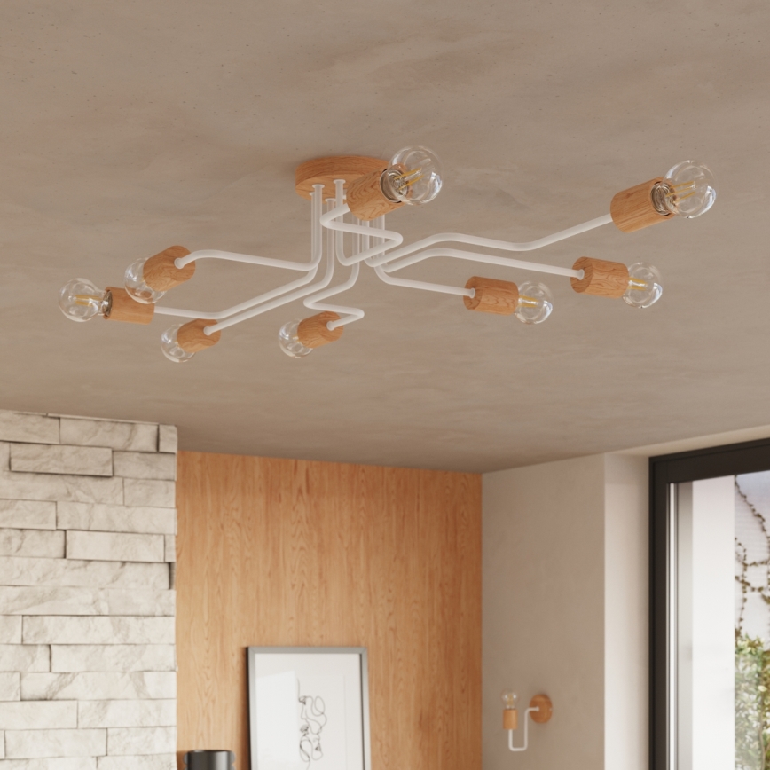 Wandleuchte TIMBO 1xE27/15W/230V weiß/beige/Buche