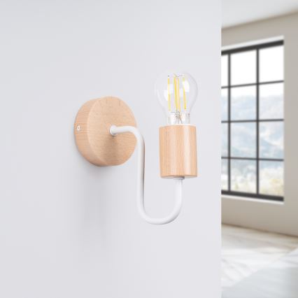 Wandleuchte TIMBO 1xE27/15W/230V weiß/beige/Buche