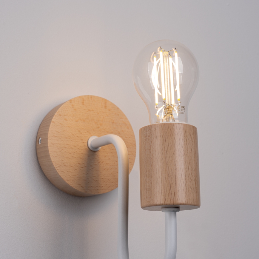 Wandleuchte TIMBO 1xE27/15W/230V weiß/beige/Buche
