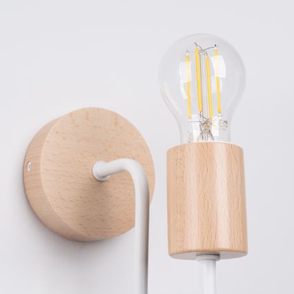 Wandleuchte TIMBO 1xE27/15W/230V weiß/beige/Buche