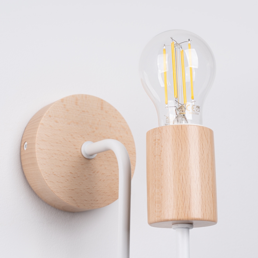 Wandleuchte TIMBO 1xE27/15W/230V weiß/beige/Buche