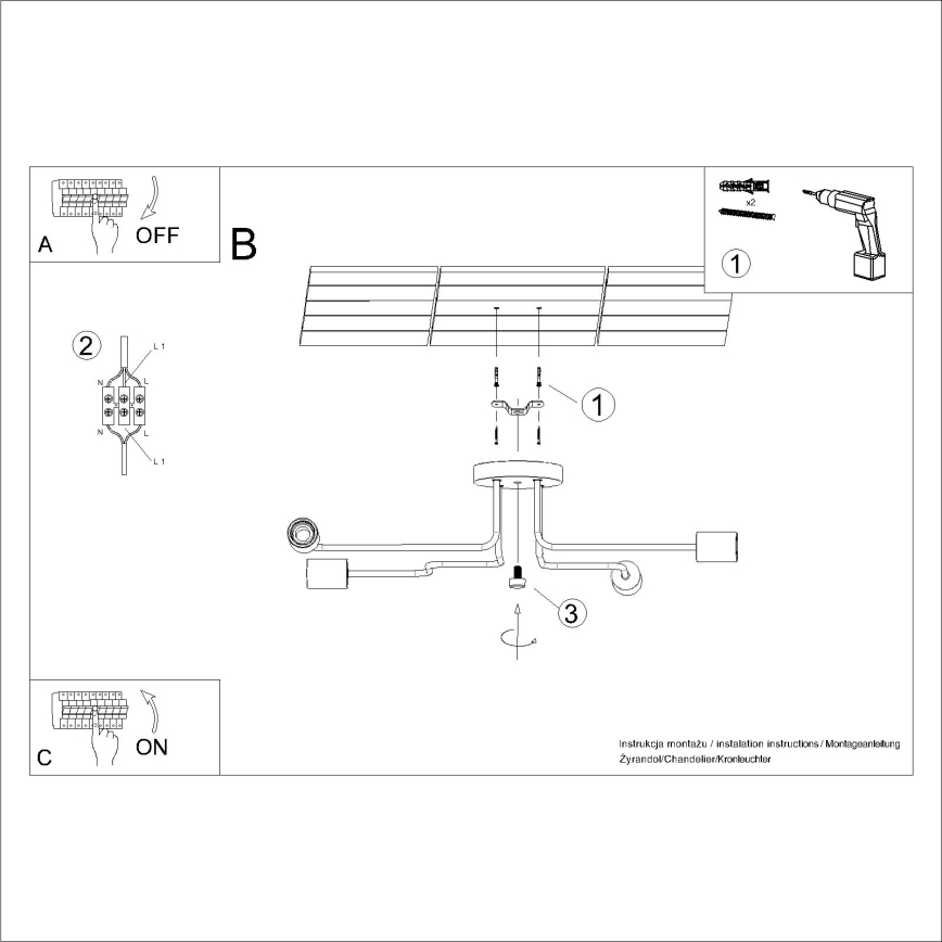 Aufbauleuchte TIMBO 4xE27/15W/230V weiß/beige/Buche