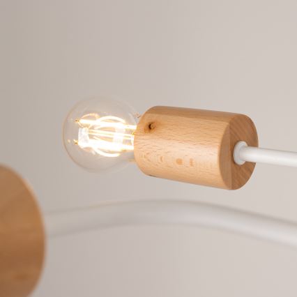 Aufbauleuchte TIMBO 6xE27/15W/230V weiß/beige/Buche