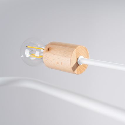 Aufbauleuchte TIMBO 6xE27/15W/230V weiß/beige/Buche