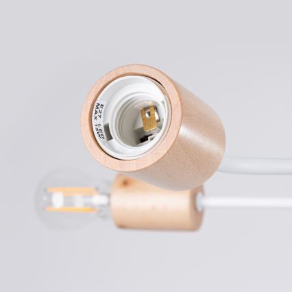 Aufbauleuchte TIMBO 6xE27/15W/230V weiß/beige/Buche