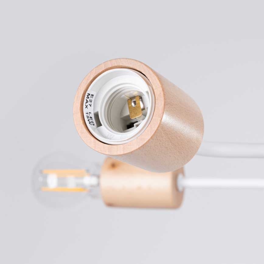 Aufbauleuchte TIMBO 6xE27/15W/230V weiß/beige/Buche