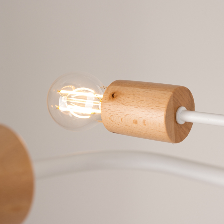 Aufbauleuchte TIMBO 8xE27/15W/230V weiß/beige/Buche