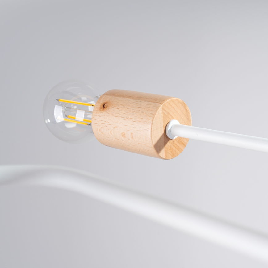 Aufbauleuchte TIMBO 8xE27/15W/230V weiß/beige/Buche