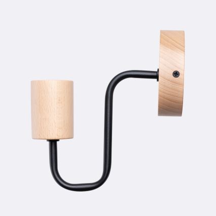 Wandleuchte TIMBO 1xE27/15W/230V schwarz/beige/Buche