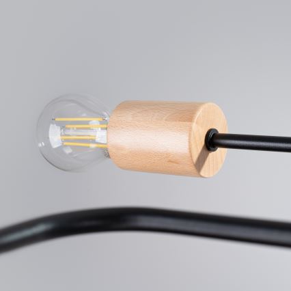 Aufbauleuchte TIMBO 6xE27/15W/230V schwarz/beige/Buche
